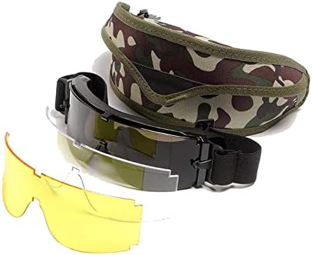 EnzoDate Ballistic X800 Army Safety Goggles 3 Lens Kit Military Sunglasses Anit-UV Combat War Game Eye-shields with Case
