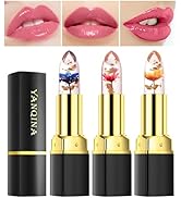 3Pcs Flower Jelly Color Changing Lipstick Set Magical Crystal Color Changing Flower Lip Gloss Lon...