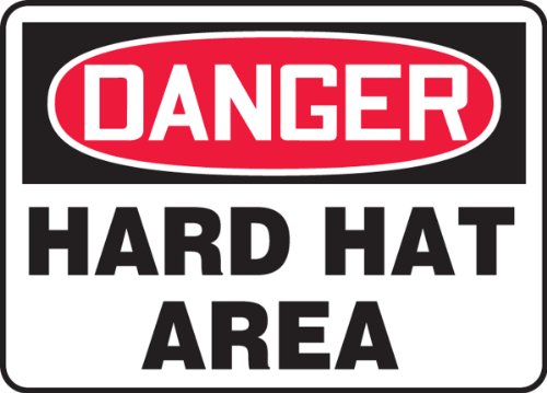 Panneau Danger Hard Hat Area signalisation extérieure alu