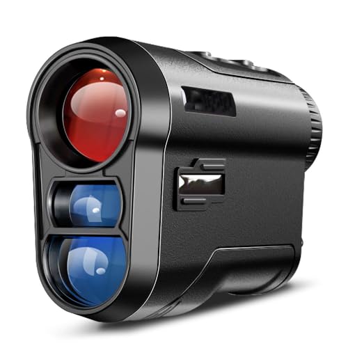Golf Range Finder, Range Finder Golf with Flag Lock, Slope Compensation, Vibration Scanning, Small and Portable, USB Rechargeable Rangefinder 600/800/1000M,Black-800M