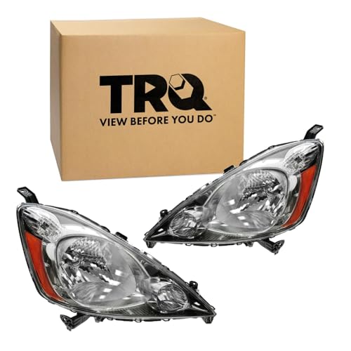 Image of TRQ 2 Piece Headlight Assembly Set Driver & Passenger Side Compatible with 2009-2011 Honda Fit Sport HO2502137 HO2503137