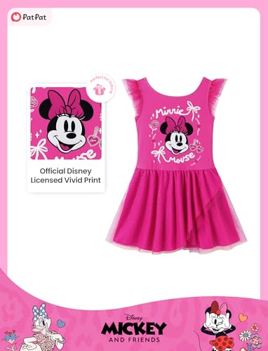Image of Disney Frozen Elsa Princess Stitch Minnie Girls Ballet Leotards Ruffle Sleeve Shiny Leotard Dance Dress Ballerina Outfit 2-9Y