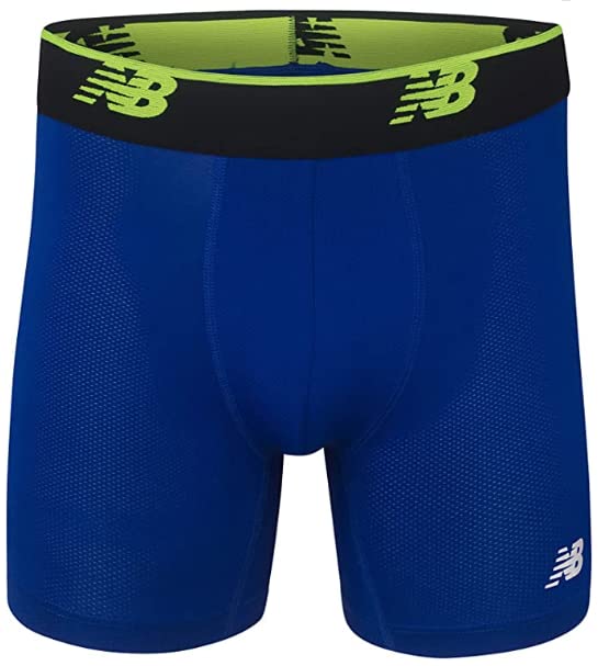 New Balance Men's Mesh 5" No Fly Boxer Brief, Athletic Compression Underwear (3-Pack), Team Royal/Hilite/Bolt, 5X-Large4