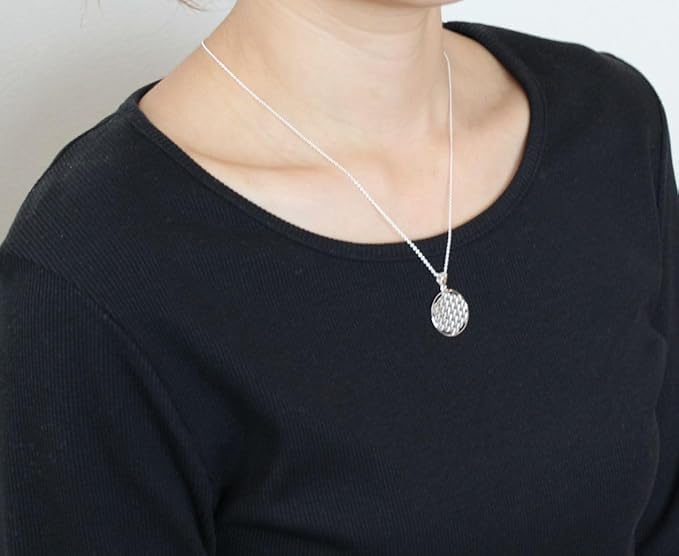 COSUMOSU flower of life Sacred Geometry 925 Sterling Silver Pendant necklace - silver - Image 2