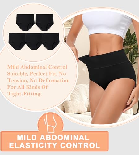MISSWHO Cotton High Waisted Women Underwear Soft Briefs Full Coverage Comfy Ladies Panties (Regular & Plus Size)3