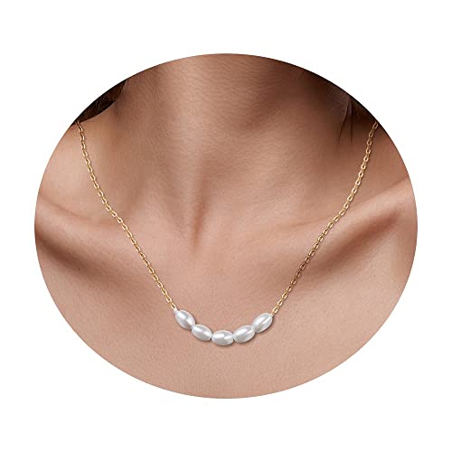 Pearl Pendant Necklace, 18K Gold Pearl Necklace As Everyday Necklace For Women, Dainty Pearl Chain Necklace For Pearl Jewelry As Birthday Wedding Gifts For Girls Collar De Perlas Para Mujer #TOP29
