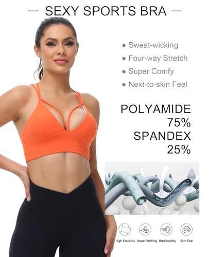 Image of MotoRun Bralettes for Women, Strappy Sports Bra Push up Bralette Sexy Bras Rave Top