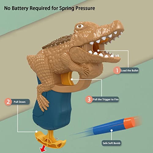Splatter Ball Automático,Bola de espuma macia para crianças | Lançador de crocodilo inclui pacote de