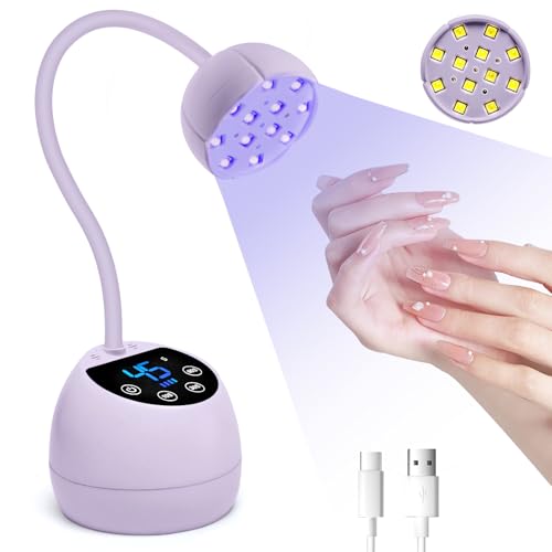 CGBE UV LED ネイルライト: 36W ジェルネイル ライト スタンド USB充電式 硬化ライト 自動感知センサー付き 三階段タイマー ネイル プロ用 手足両用 ネイル愛好家への贈り物（パープル）