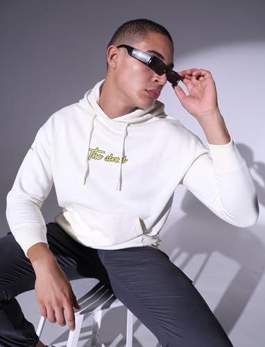 Image of Hubberholme White Men Oversized Hooded Sweatshirt HHMSSW23008 WH