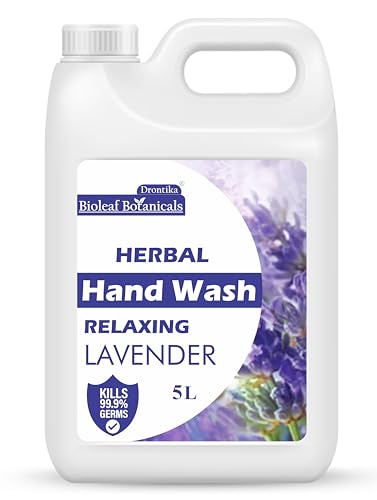 Image of BioLeaf Botanicals Lavender Hand Wash Refill - 5 Litre | Germ Defence & Moisturizing Formula | pH-Balanced for All Skin Types | Gentle, Soothing, Soap-Free & Vegan Herbal Hand Wash