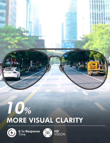 Image of LUENX Aviator Sunglasses for Men Women Polarized Driving Classic Shades - UV 400 Protection with Accessories