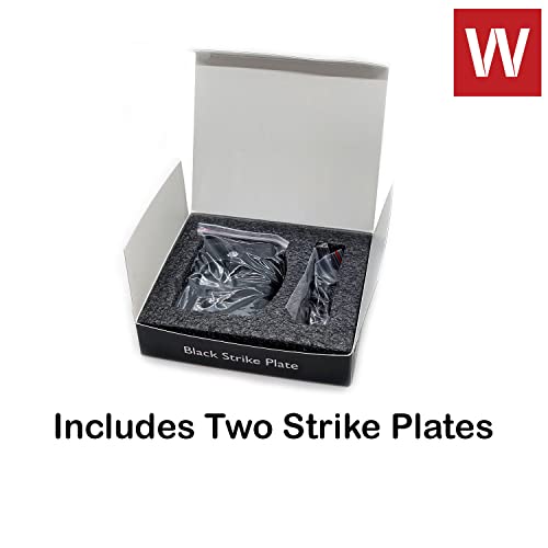 Wise Home Products 2 Pack Black Finish Strike Plate Iron Full Lip 1/4", 2-1/4 Inches, 1-5/8" Center-To-Center, Radius Corner Deadbolt, Perfect For 883351012430 83796-019 Full Round Strike, Black 2 Pc #TOP2