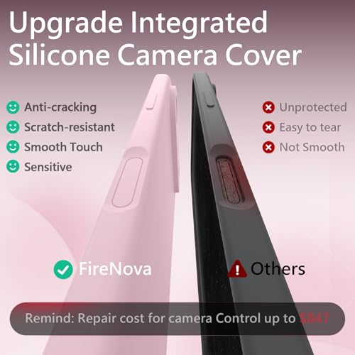 Image of FireNova Magnetic for iPhone Air Case, Compatible with MagSafe, [Integrated Silicone Camera Control Button] [Camera Protection] Microfiber Lining Phone Case for iPhone 17 Air, 6.5 inch, Chalk Pink