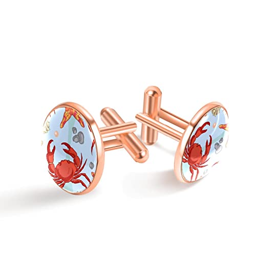 Boutons de manchette personnalisés pour mariage, entreprise, étoile de mer, crabe, smoking maritime, 20mm*20mm, Acier inoxydable, Quartz synthétique