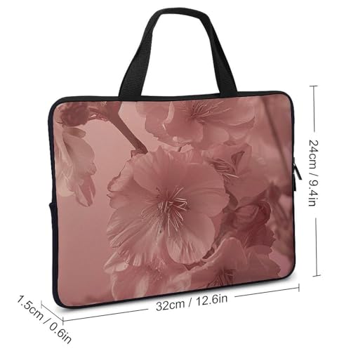 Bolso bandolera para laptop con diseño de flores durazno miniatura 3