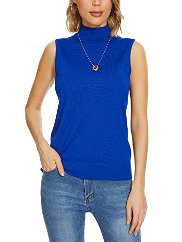 Image of INKOFF Sleeveless Mock Neck Turtleneck Knit Tops Women Dressy Casual Sweater Vest Business Work Tank