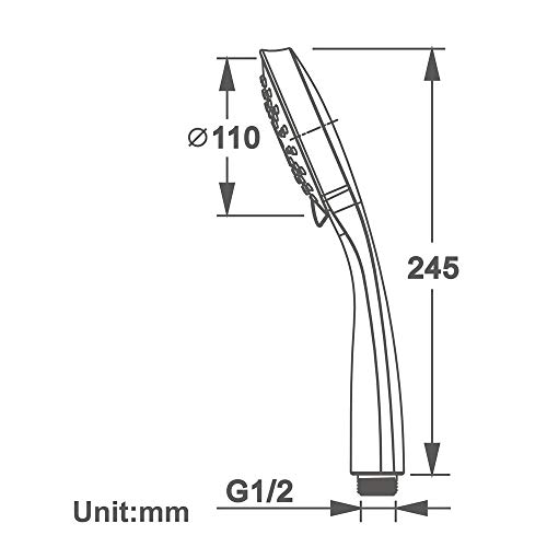 Regadera de Mano Universal 5 Modos ABS Cromada miniatura 3