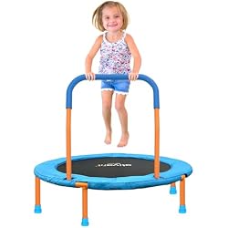 ATIVAFIT 36-Inch Toddler Trampoline with Foam Handle, Foldable Indoor Outdoor Mini Rebounder for Kids Ages 2–6