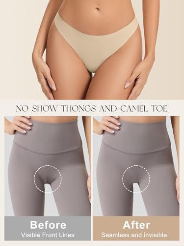 Image of Seamless Camel Toe Thongs for Women Invisible Thong Panty Liners No Show Camel toe G-Strings Workout Underwear