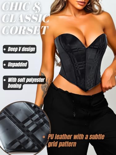 Image of ChiaoLezhee Heart Corset Top For Women, Sexy Concert Outfits Going Out, Strapless Crop Top, Overbust Bustier