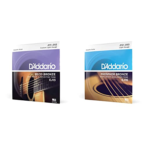 D’Addario Cordes Guitare Acoustique | Corde Guitare Folk | EJ13| Bronze 80/20 | Custom Light 11-52 & Cordes Guitare… - Les Beatles, Paul McCartney, John Lennon, RIngo Starr, George Harrison D'Addario Cordes Guitare Acoustique | Corde Guitare Folk | EJ13| Bronze 80/20 | Custom Light 11-52 & Cordes Guitare…