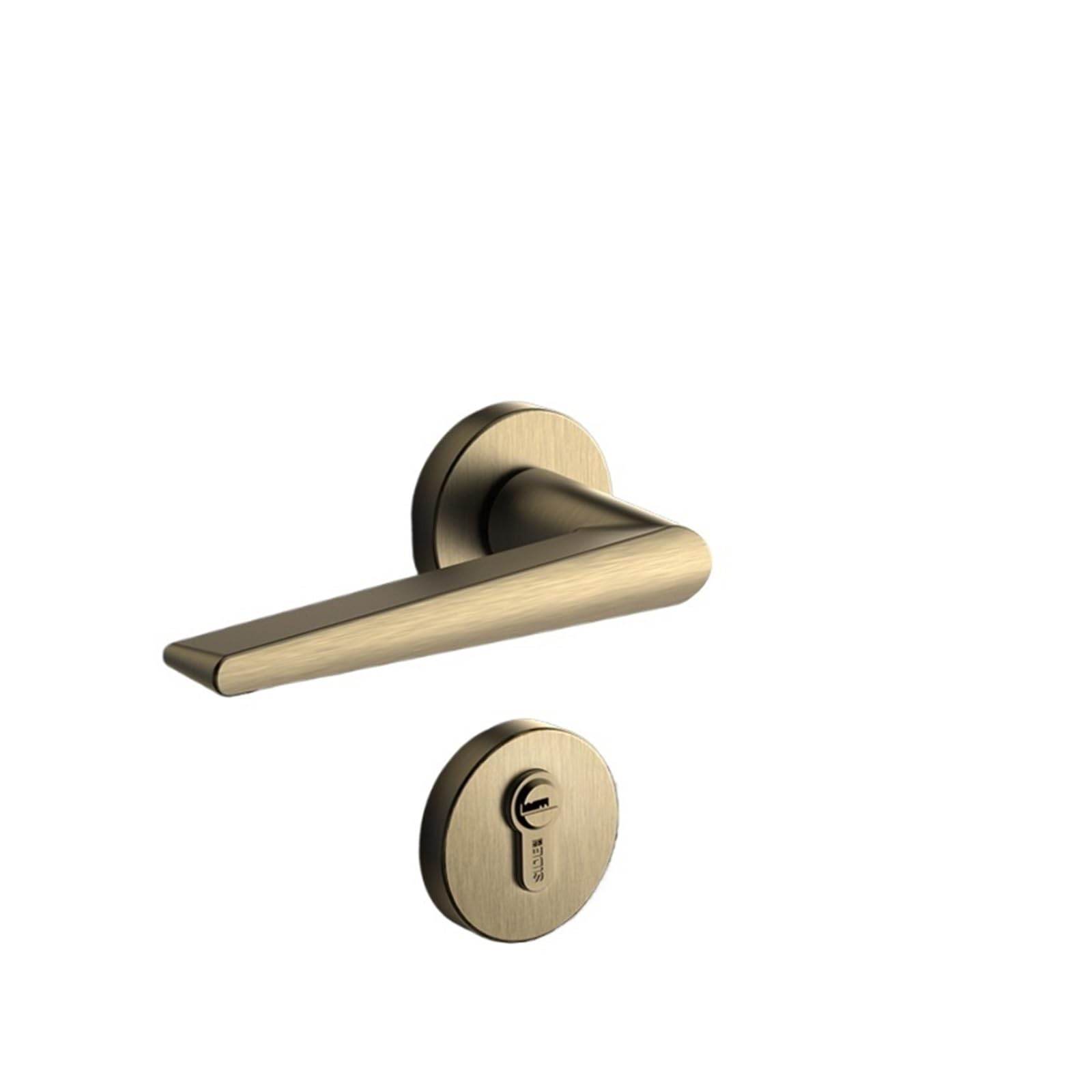 Jqeyewykk One Color Simple Indoor Solid Split Bedroom Door Lock Zinc Alloy Room Silent Handle Bathroom(D31 S958 Bronze)