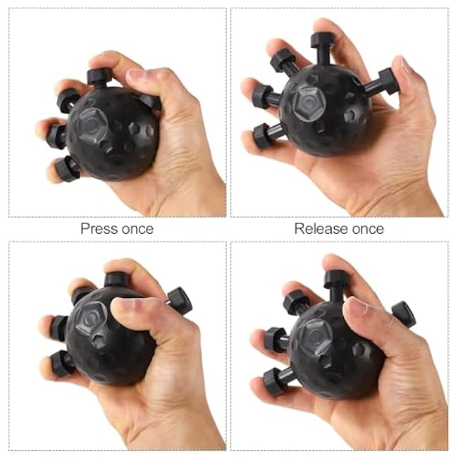 Finger Grip Strengthener, Silicone Ball Grip Strength Trainer Finger Exerciser Gripper Forearm Hand Strengthener for Musicians Rock Climbers Fitness Enthusiasts