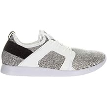 KENDALL + KYLIE Womens Jax-A Slip-On Glitter Upper Perfect Fitting Sneaker, Silver/White/Glitter, 10