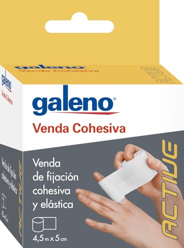 Venda Cohesiva Blanca | Se adhiere a si misma y Elástica | No se Adhiere a la Piel ni al Vello | Fijación Segura y Transpirable | Fácil de Rasgar | 4,5 m x 5 cm