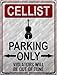 Cellist Parking Novelty Mini Metal Parking Sign PM-1218