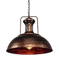 Lingkai 16.14" Farmhouse Pendant Light, Rustic Vintage Hanging Light Fixture Barn Dome Lampshade Ceiling Mount Lamp for Kitchen Island Dining Room