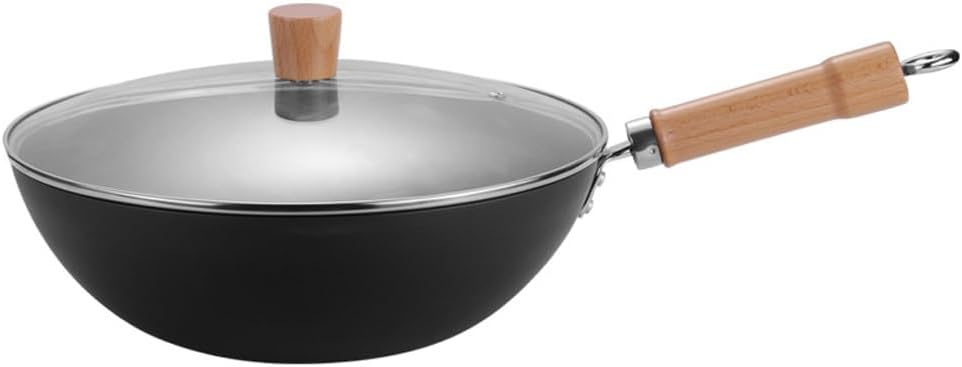 Cookware Iron Wok Large Handle Non-Stick Wok Gas Cooker Pan Kitchen Cookware Iron Pot