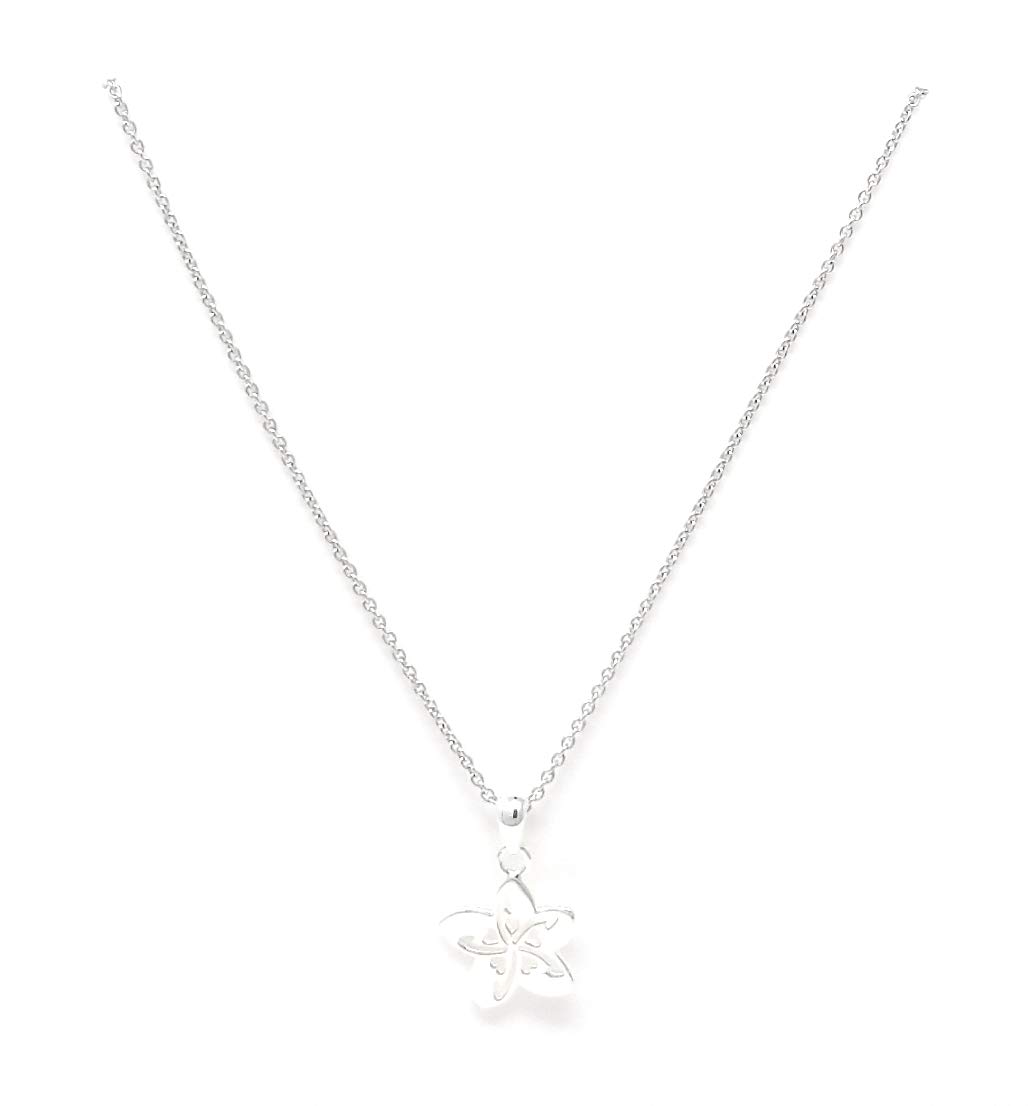 HonuHeart DesignsHawaiian I Love Plumeria Sterling Silver Small Pendant 18" Necklace