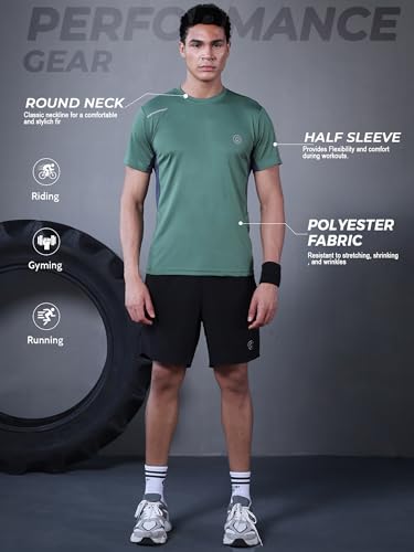 Image of CHKOKKO Gym T Shirts for Men Workout Quick Regular Dry Fit Sports Tshirt for man Breathable Moisture-Wicking Half Sleeve Round Active wear Running Boys T Shirt