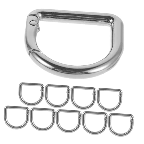 Artibetter 10 Clips Para Llavero De Metal Negro Con Anilla En D Para Correa De Bolso Pequeños Tipo D