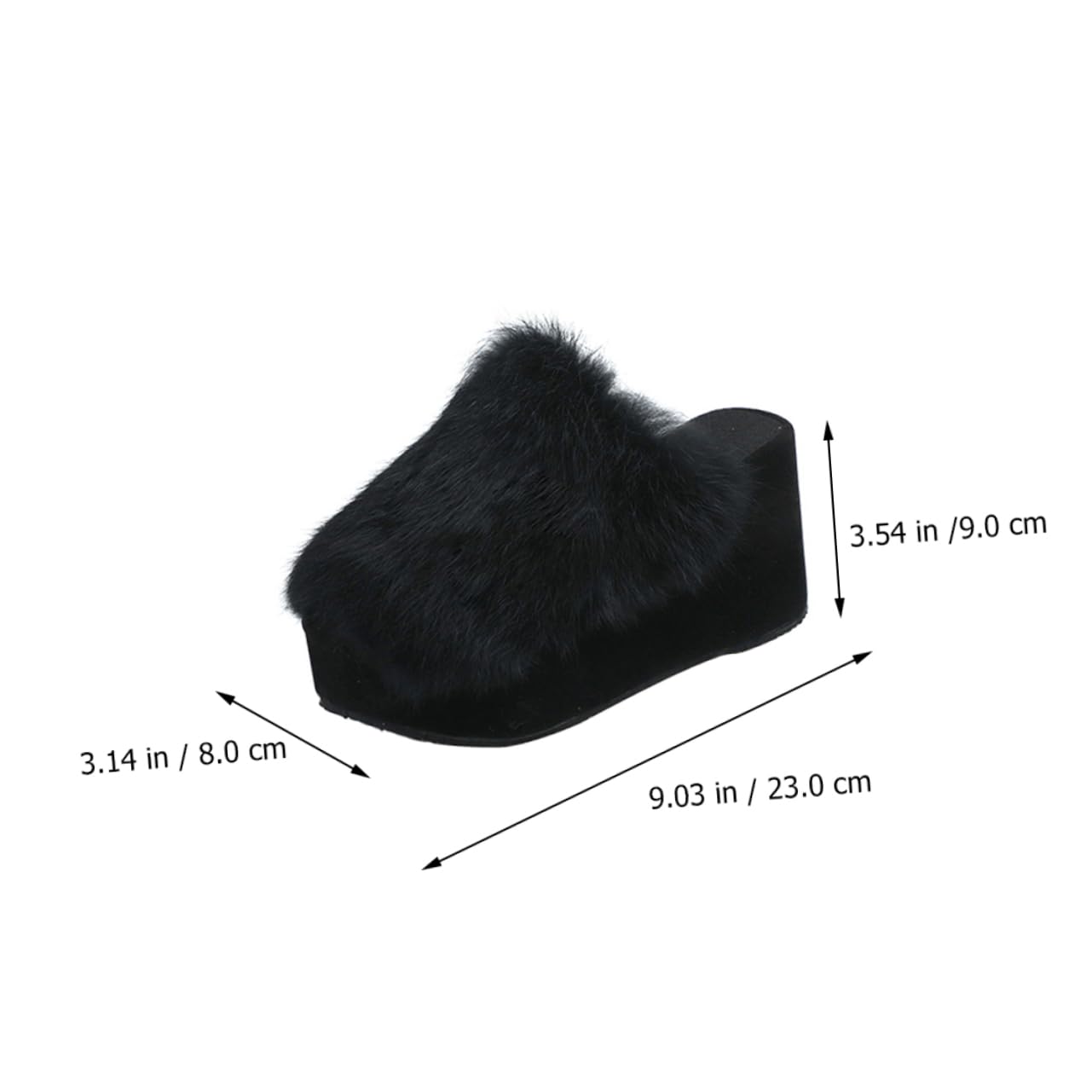 Healvian Pantuflas de Suela Gruesa Negras Talla 36 para Mujer 1 Par