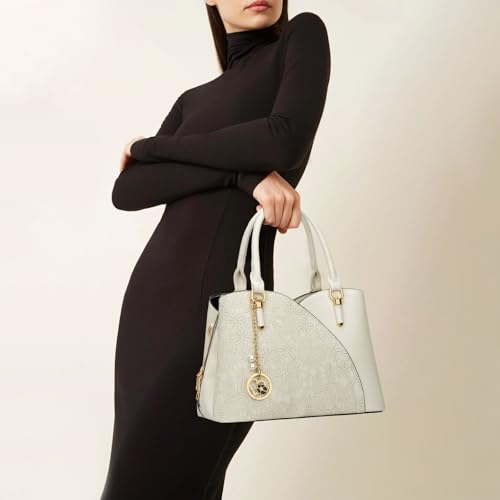 Image of KKXIU Triple Compartments Purses and Handbags for Women Fashion Ladies Satchel Shoulder Top Handle Bag