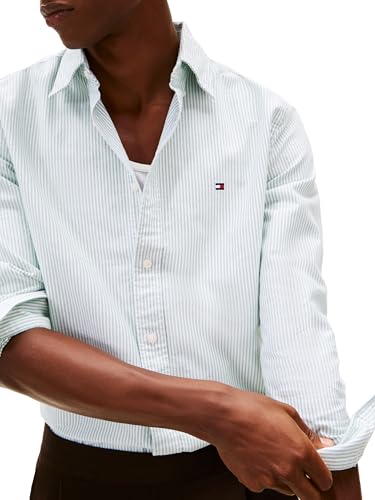 Image of Tommy Hilfiger Men's Long Sleeve Oxford Shirts in Regular Fit, Men's Button Down Shirts, Also Available in Big and Tall