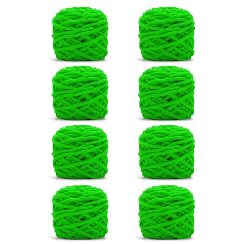 Image of INNDUN Blanket Yarn 8 Pack of 100g /3.5oz - Green Chenille Yarn 6 Super Bulky - Knitting, Crocheting & Crafts Chunky Yarn