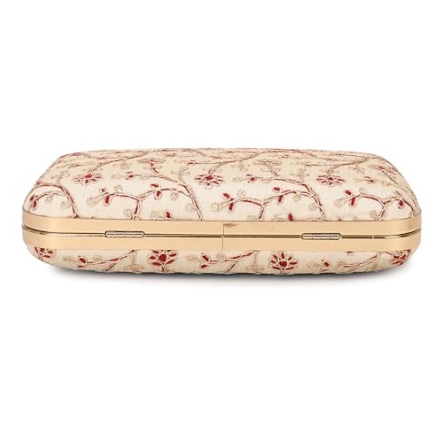 Image of LONGING TO BUY Hand Crafted Designer Box Clutch - Zari Embroidery For Women