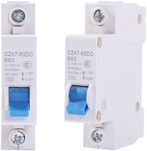 1P Circuit Breaker 3A-125A DC Electric Car Battery PV Protection Switch 12v-125V Circuit Protector(63A)
