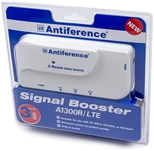 Antiference 3 Way TV Signal Amplifier Booster Tuned to Cut Out 4G - White