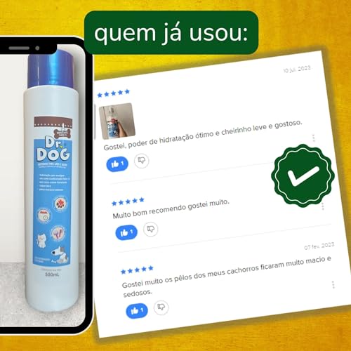 Condicionador PET Desembaraça, Hidrata, Brilho Intenso, c/Óleo de Coco, para Pets de Pêlos Longos, E