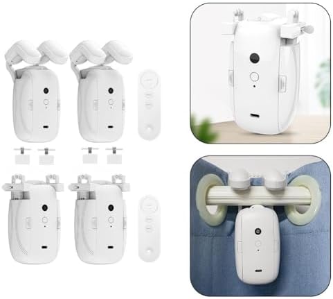 Feegow Uzaktan Kumandalı Elektrikli Perde Açacağı, Roma Çubuğu U Şekilli I-Şekilli Parçalarla Uyumlu, Ev Yatak Odası için 4000mAh Akülü Oto Motor (1 ADET TU) - Görsel 3