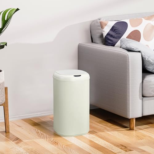 Caneca de basura automática con sensor de movimiento beige 8 gal miniatura 4