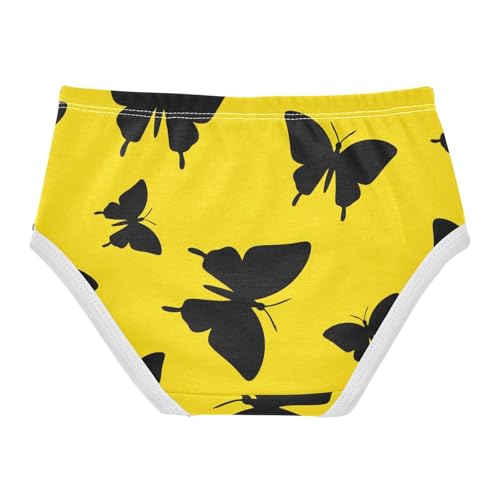 Black Butterfly Bright Yellow Toddler Underwear Custom 2t Cotton Girl Panties Cute Cartoon Kids Undies Briefs2