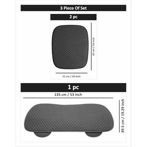 Image of AURAFRESH Car Seat Protector Cushions Cover, Airbag friendaly. (Gray, 3PC Rear SEAT)