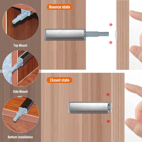 HATANSE 10 Stück Drucktüröffner Aluminium Push to Open Türöffner Softclose Türdämpfer Magnetischer Türschnäpper Schrank für Viele Schränke