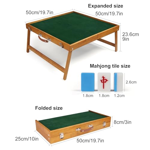 Mesa Plegable Mahjong Set con Fichas y Domino miniatura 2